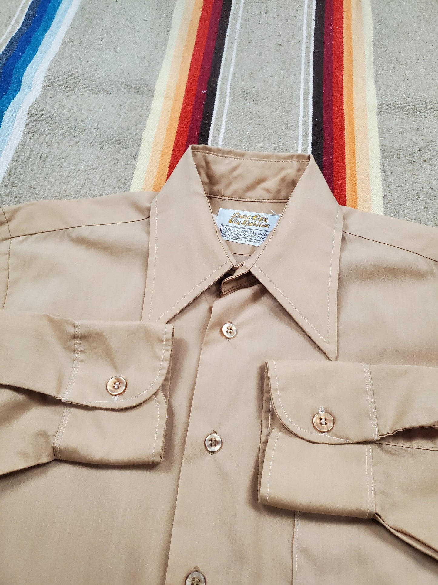 1970s/1980s Sears Sport Life Button Up Shirt Size M