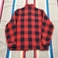 1960s/1970s Gambridge Red Buffalo Plaid Wool Shirt Jacket Made in Canada Size M/L