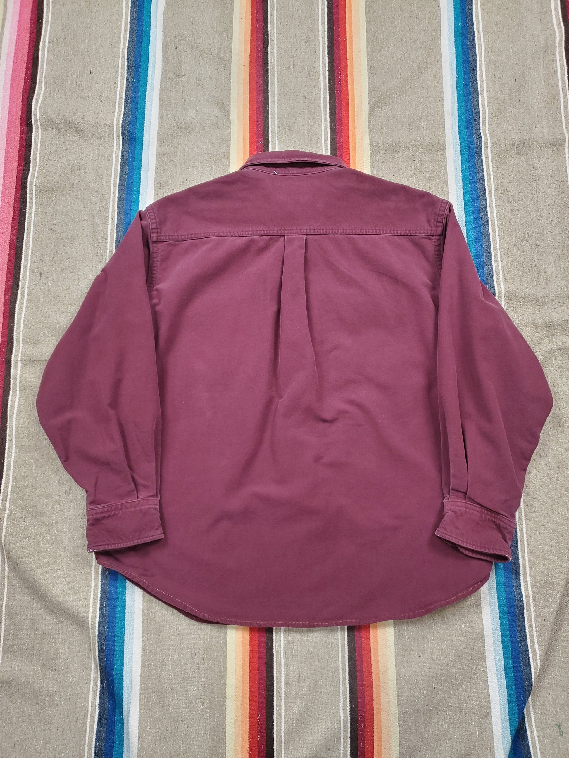 2000s LL Bean Maroon Long Sleeve Chamois Shirt Size L/XL