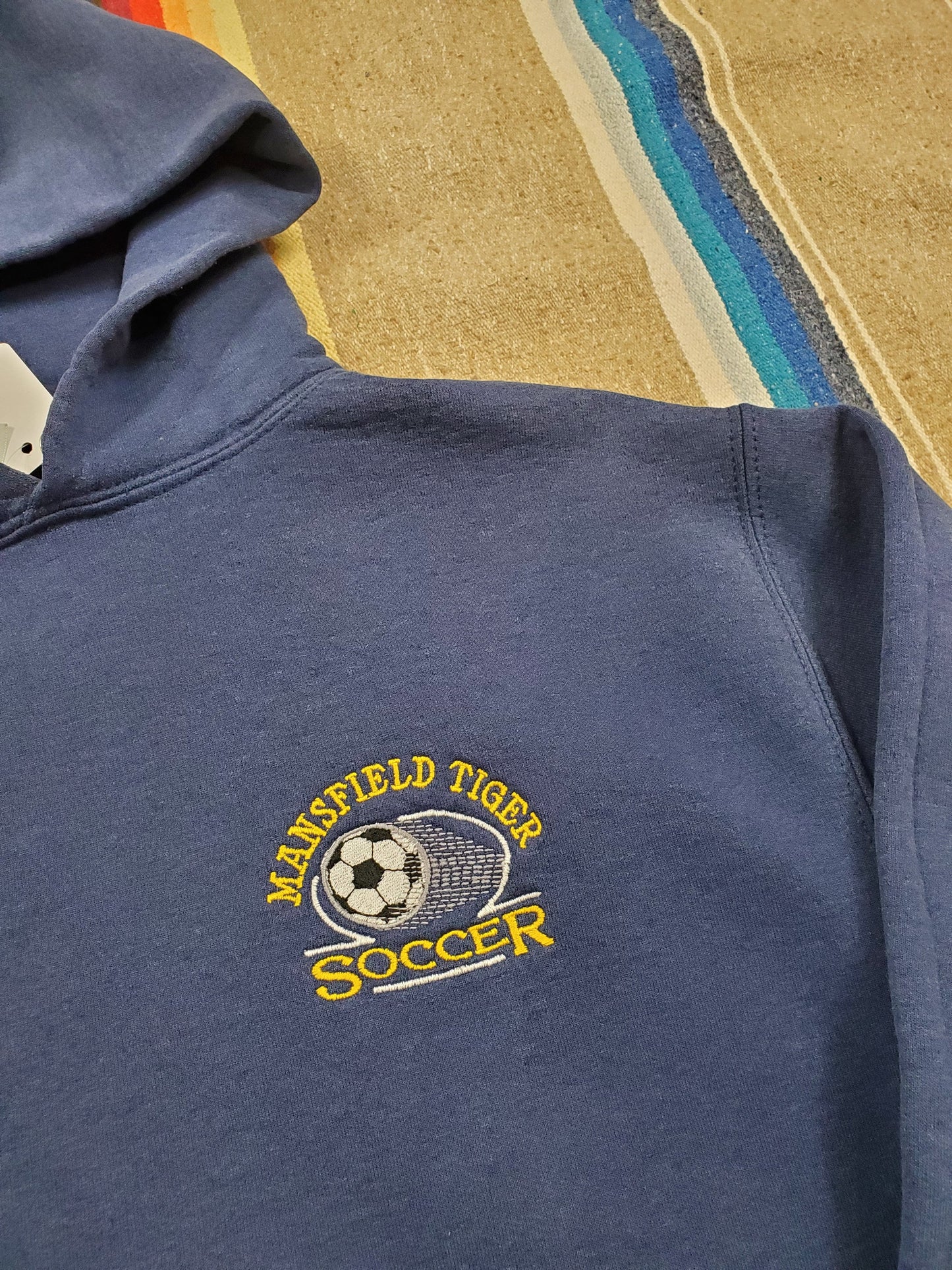 2000s Jerzees Mansfield Tigers Soccer High School Hoodie Sweatshirt Size M