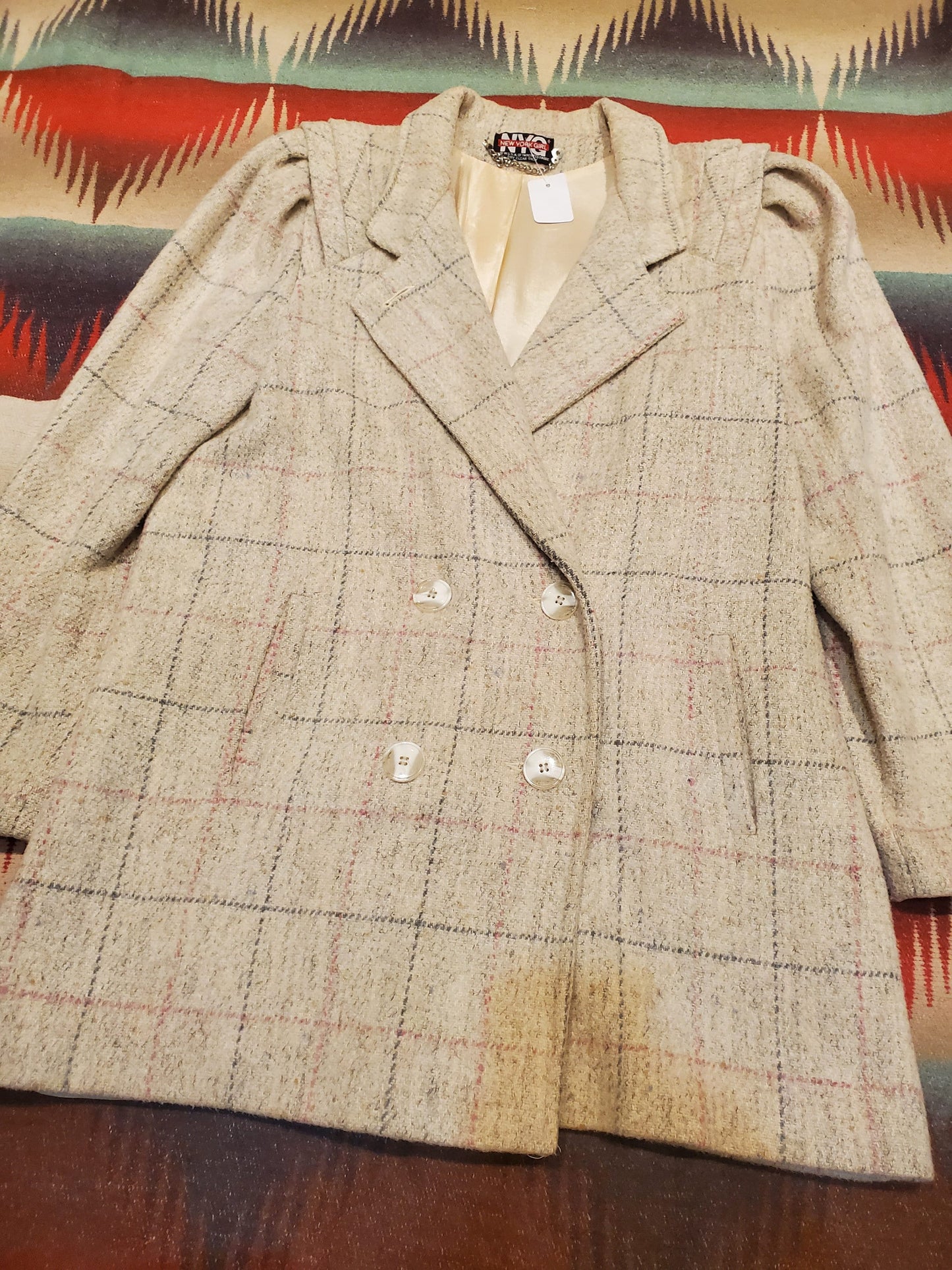 1970s NYG New York Girl Wool Jacket Coat Made in USA Women's Size XL Men's Size M/L