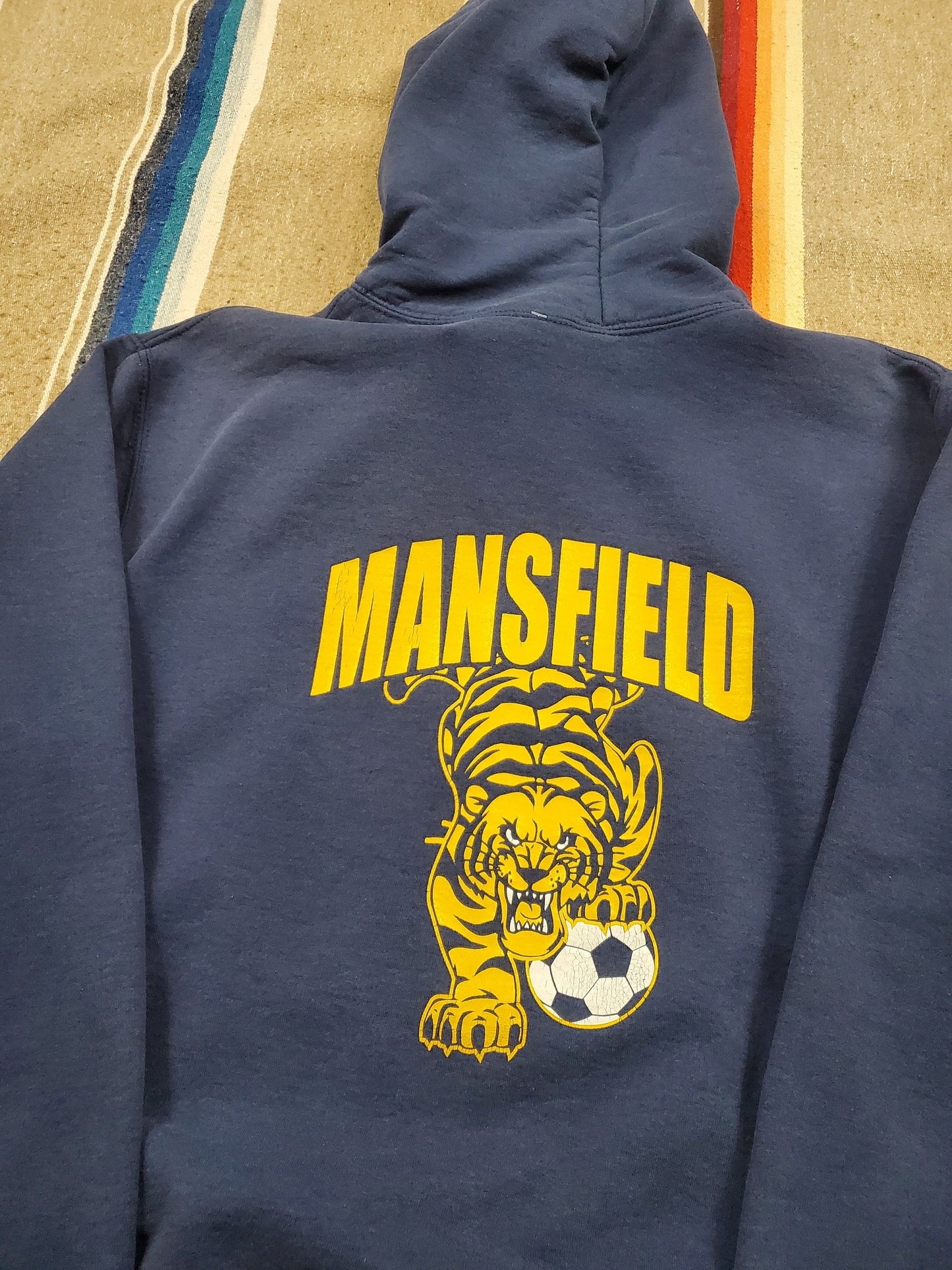 2000s Jerzees Mansfield Tigers Soccer High School Hoodie Sweatshirt Size M