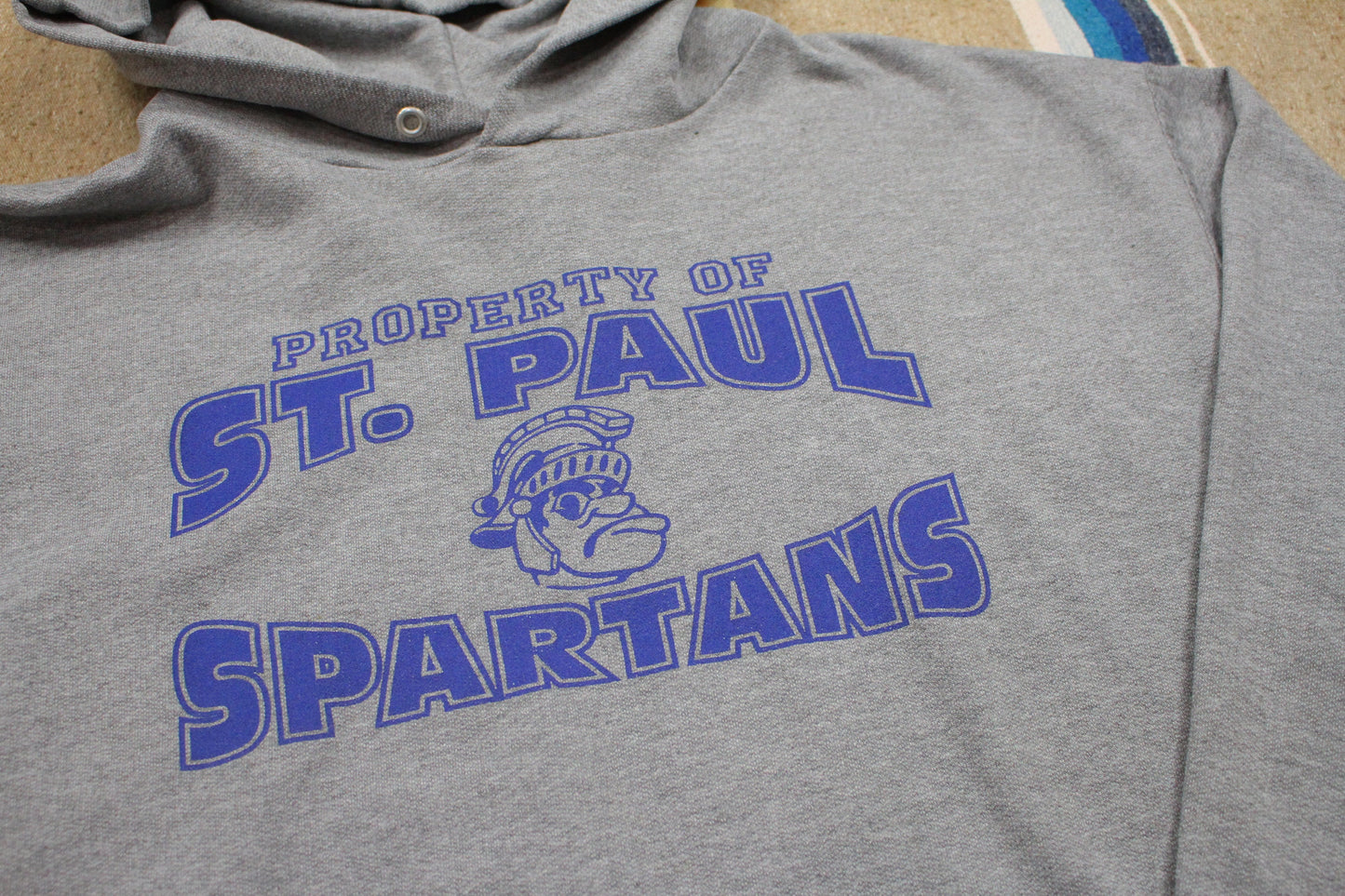 1990s/2000s Jerzees St Paul Spartans Hoodie Sweatshirt Size L