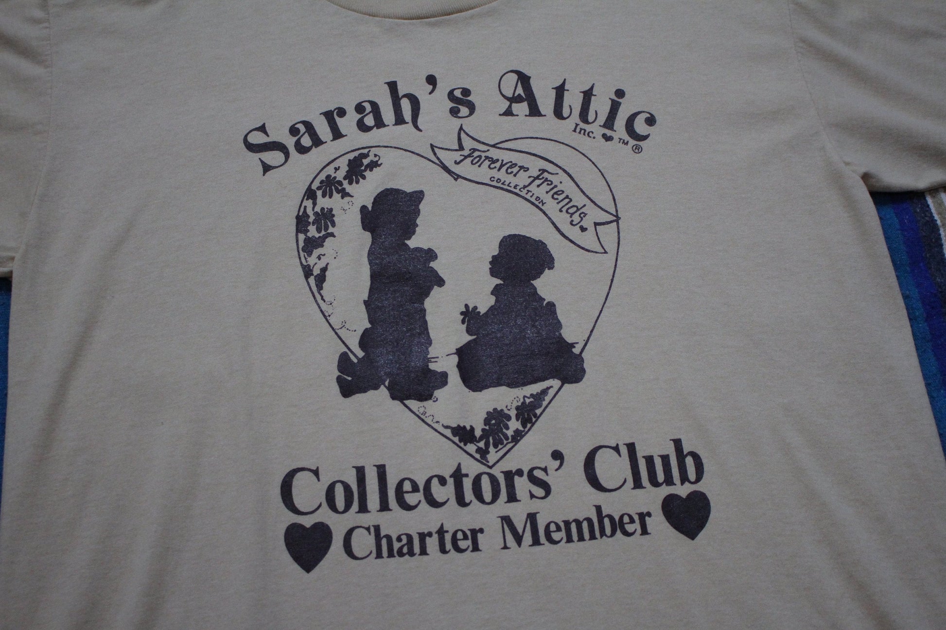 1990s Jerzees Sarah's Attic Collectors' Club Charter Member Forever Friends T-Shirt Made in USA Size L