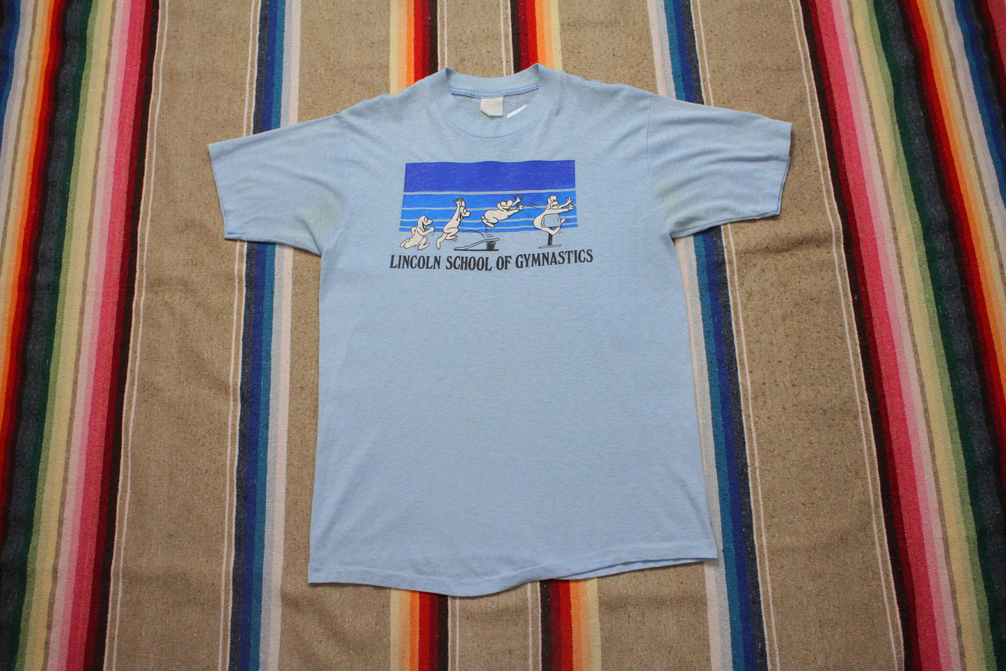 1980s Lincoln School of Gymnastics Cartoon T-Shirt Size S/M