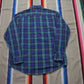 1990s/2000s St John's Bay Blue and Green Plaid Flannel Shirt Size XL