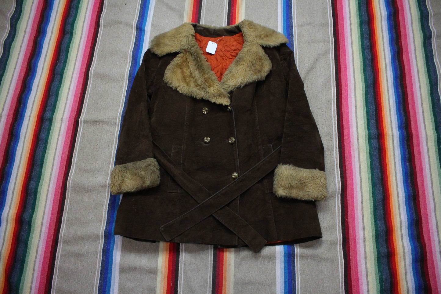 1970s Chocolate Brown Suede Penny Lane Coat Womens Size XL