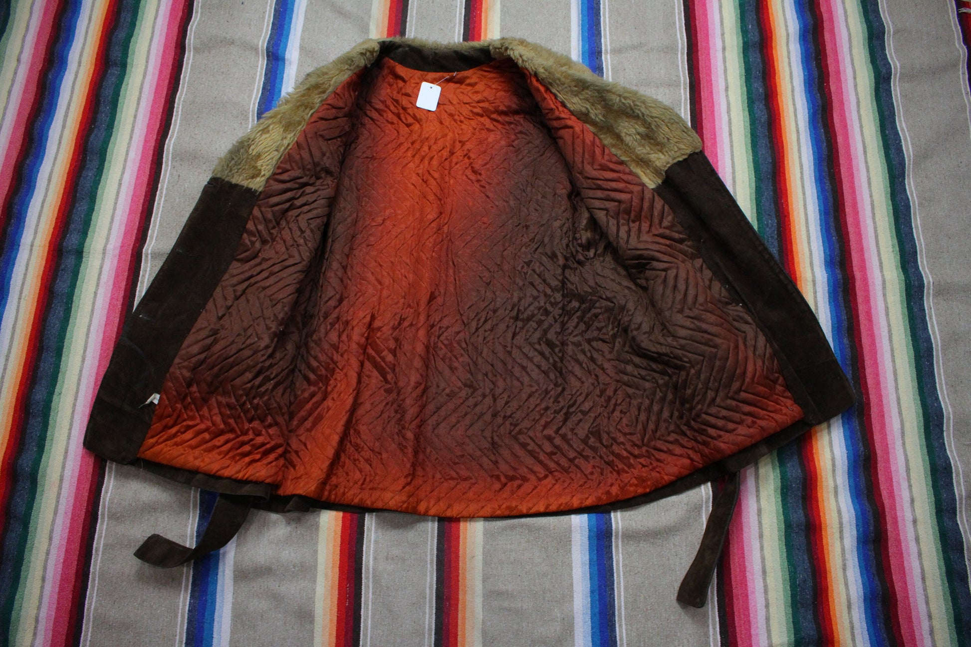 1970s Chocolate Brown Suede Penny Lane Coat Womens Size XL