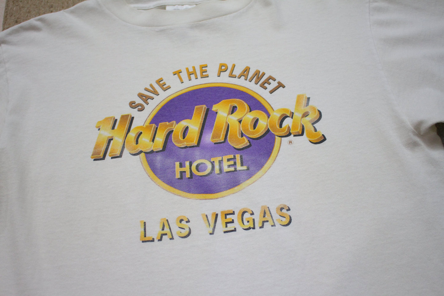 1990s Tultex Hard Rock Hotel Las Vegas Save the Planet T-Shirt Size L