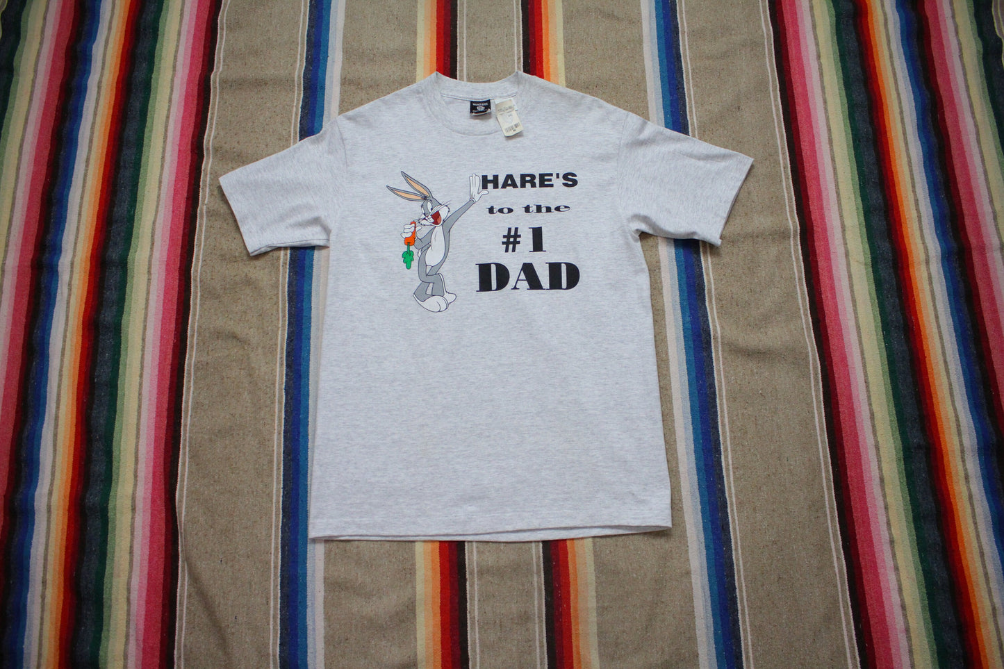 1990s 1995 NWT Warner Bros Looney Tunes Bugs Bunny Hare's to the #1 Dad T-Shirt Made in USA Size M