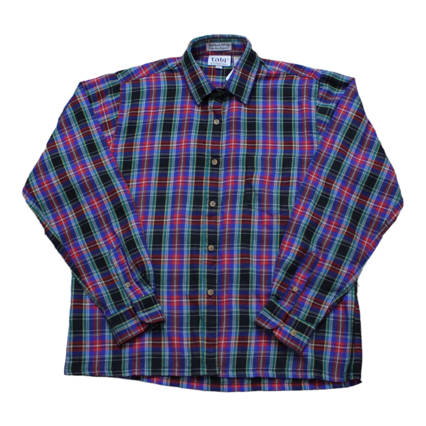 1980s/1990s Tabi International Single Needle Tailoring Plaid Shirt Women's Size M/L