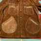 1970s Skalar Brown Leather Suede 4 Pocket Jacket Made in USA Size M/L