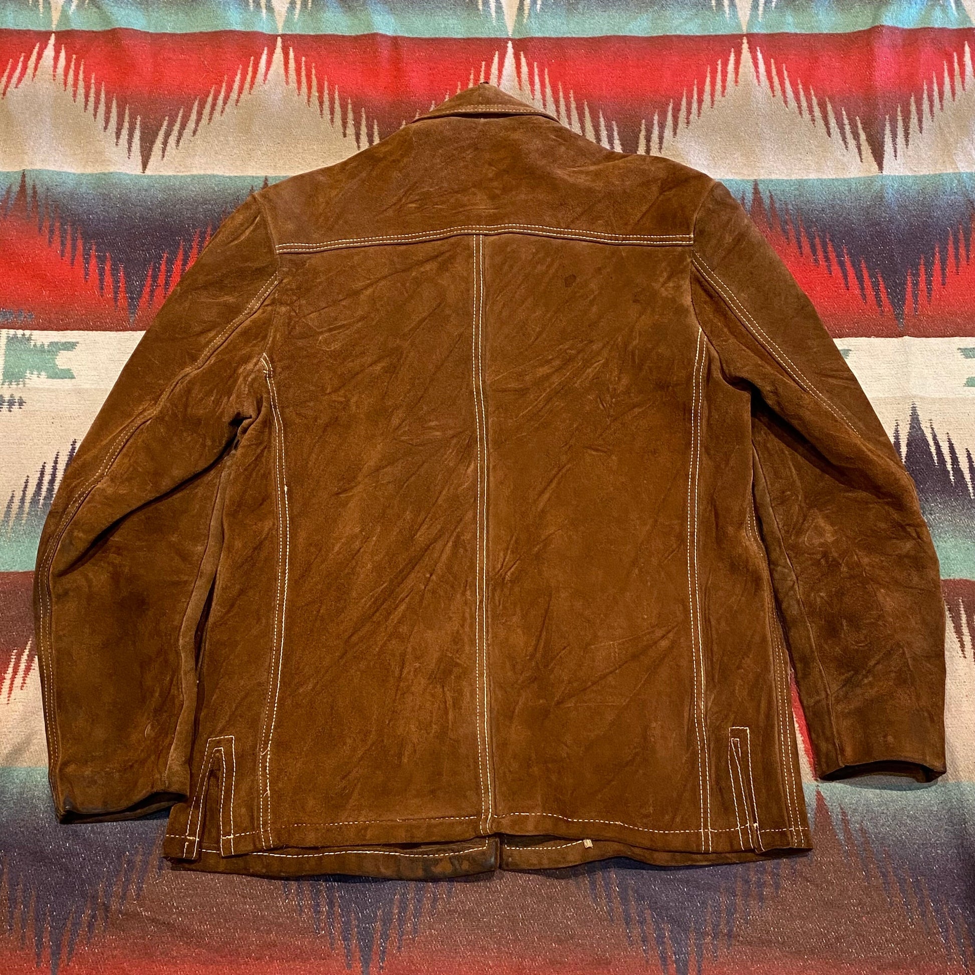 1970s Skalar Brown Leather Suede 4 Pocket Jacket Made in USA Size M/L